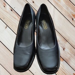 Black Coach Block Heels